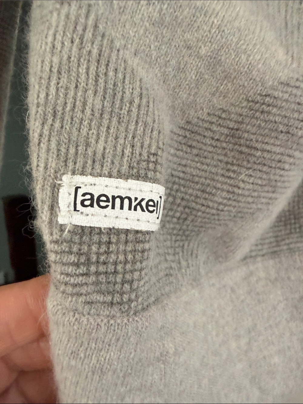 Aemkei gray plaid button cardigan lambswool and angora men’s size S - Picture 3 of 6